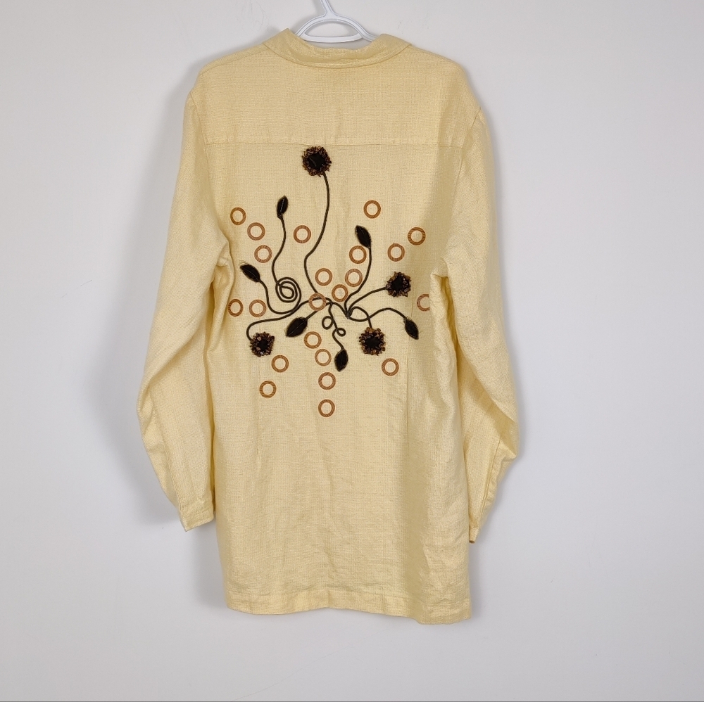 Derby Jeans Women's Embroidered Button-Down Shirt Jacket Tunic Size 3XL Beach